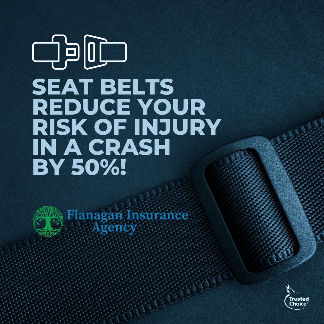 Seat Belts Reduce Your Risk of Injury in a Crash by 50%Contact us at 508-625-1275 or kflanagan1@farmersagent.comVisit our website at https://www.theflanaganagencyllc.com