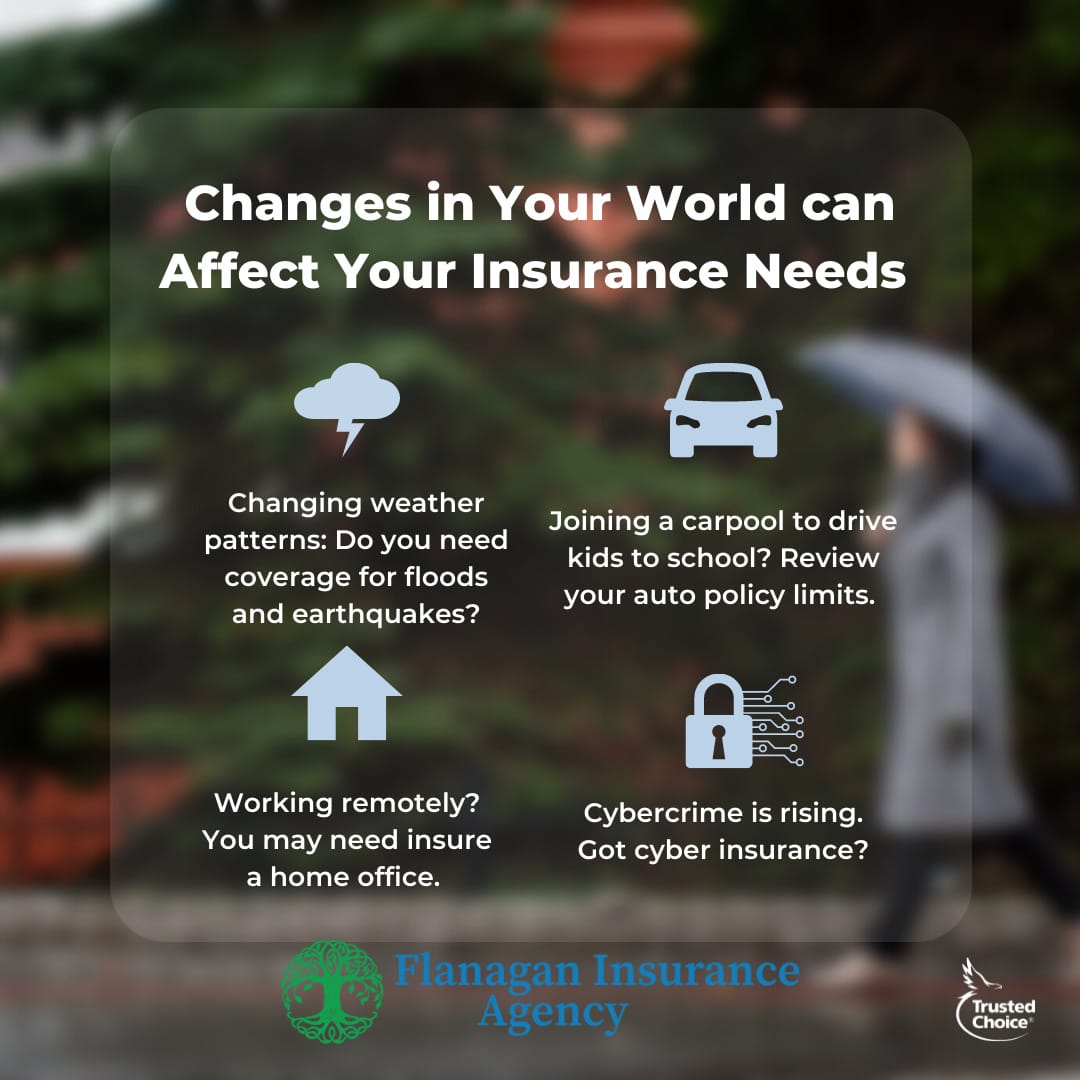 Change is apart of life - have you updated your insurance needs lately?Contact us at 508-625-1275 or kflanagan1@farmersagent.comVisit our website at https://www.theflanaganagencyllc.com
