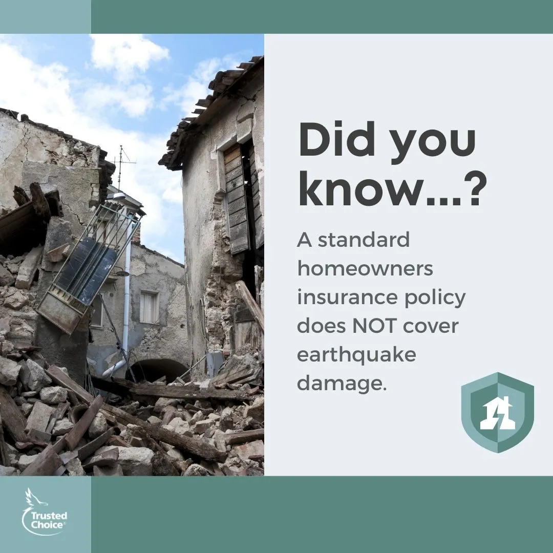 Talk to your independent insurance agent to make sure you are covered in case of an Earthquake.Contact us at 508-625-1275 or kflanagan1@farmersagent.comVisit our website at https://www.theflanaganagencyllc.com